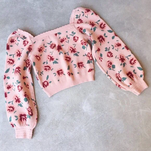 Dustry Rose Cropped Sweater - Willow & Wind - Picture 3 of 5